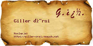 Giller Örsi névjegykártya